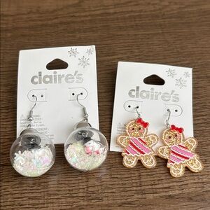 Christmas Snowman Gingerbread Holiday Christmas Earrings